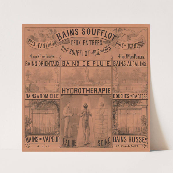 Bains Soufflot… hydrothérapie… bains russes… eau de Seine (1860) by Achille Belloguet