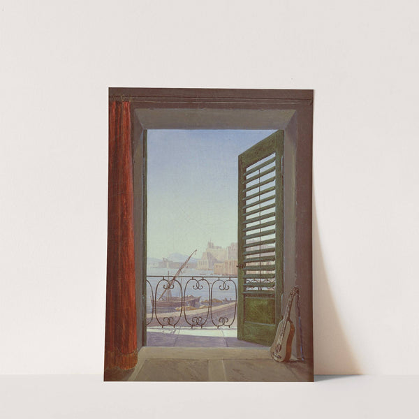 Balcony Room with a View of the Bay of Naples (via Santa Lucia and the Castel dell'Ovo) by Carl Gustav Carus