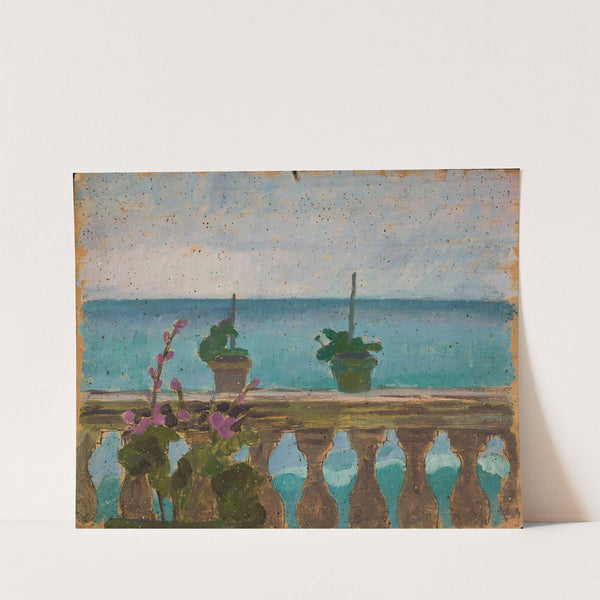 Balcony with flower pots by Jan Rembowski