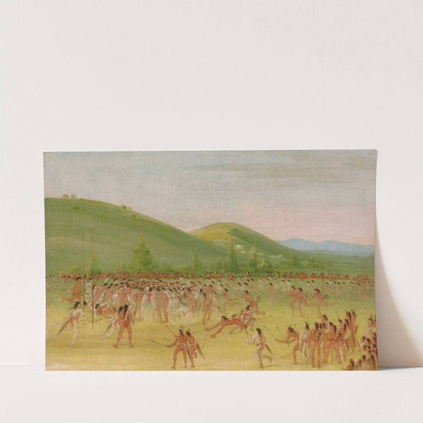 Ball-Play of The Choctaw–Ball Down (1834-1835) by George Catlin