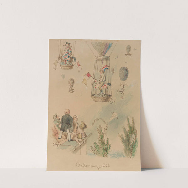 Ballooning. 1838. (1838) by John Leech