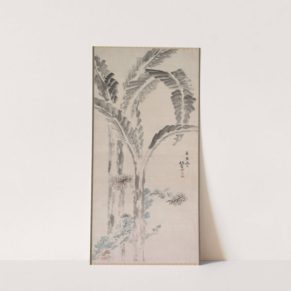 Banana Plant and Chrysanthemum (c. 1820–54) by Tsubaki Chinzan