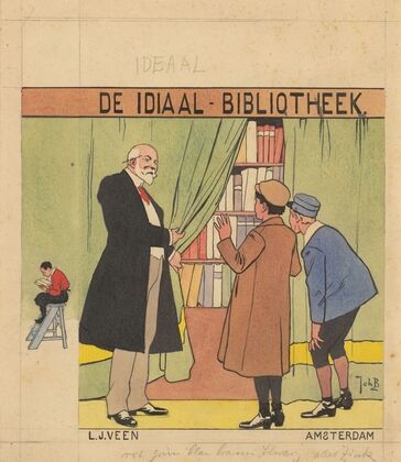 Bandontwerp voor de serie; De Ideaal-Bibliotheek van uitgeversmaatschappij L.J. Veen