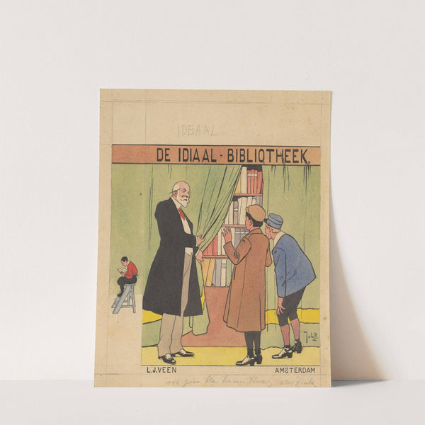 Bandontwerp voor de serie; De Ideaal-Bibliotheek van uitgeversmaatschappij L.J. Veen by Johan Braakensiek