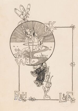 Bandontwerp voor; Knappert, Emilie C., Kijkjes in de plantenwereld, 1893 (in or before 1893)