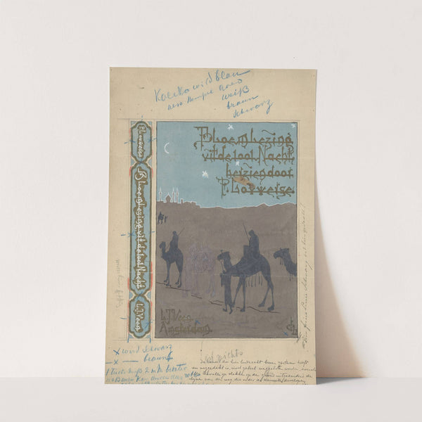 Bandontwerp voor; Pieter Louwerse, Bloemlezing uit de Duizend en één Nacht, 1910 by H.C. Louwerse