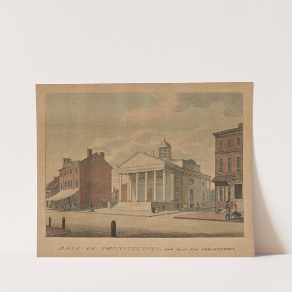 Bank of Pennsylvania, South Second Street, Philadelphia. (1800) by William Russell Birch