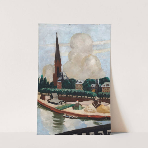 Bank of the Main and Church (1925) by Max Beckmann