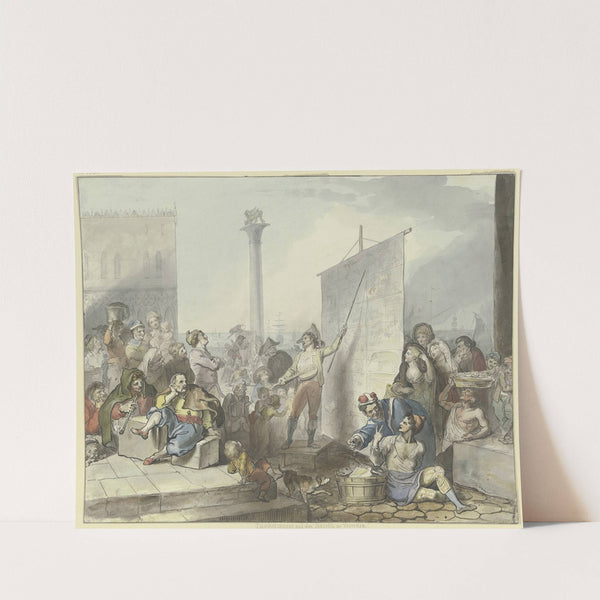 Bänkelsänger auf der Piazetta in Venedig by Johann Heinrich Ramberg