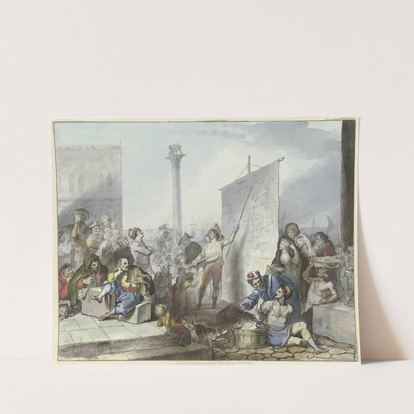 Bänkelsänger auf der Piazetta in Venedig by Johann Heinrich Ramberg