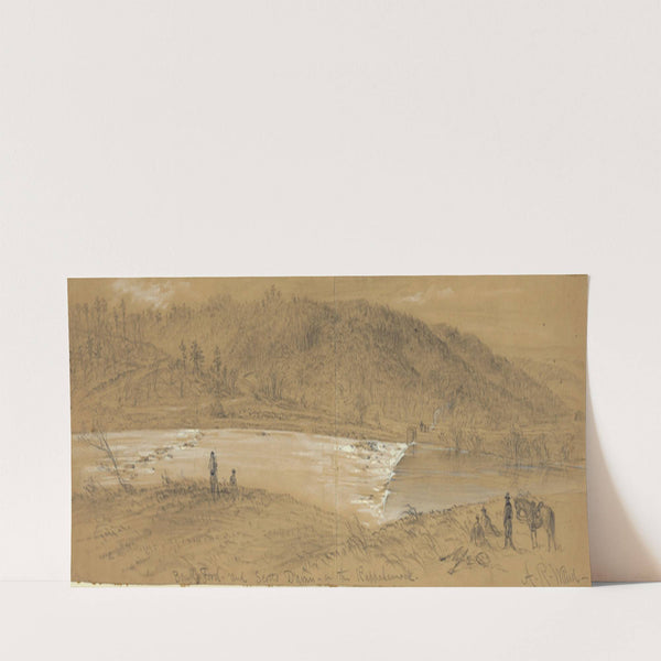Banks Ford and Scotts Damn on the Rappahannock (1863) by Alfred Rudolph Waud