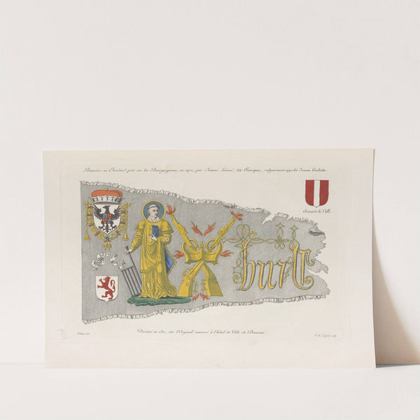Bannière ou etendard pris sur les Bourguignons, en 1472; par Jeanne Laisné, dite Fourquet, vulgairement appelée Jeanne Hachette by Nicolas Xavier Willemin