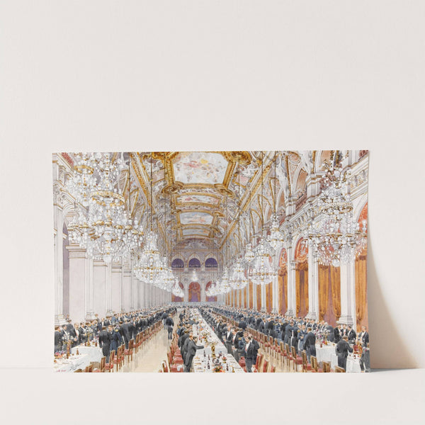 Banquet des officiers de la marine Russe, dans la salle des fêtes à l’Hôtel de Ville. Fêtes Franco-Russes à Paris (1915-1945) by Fédor Hoffbauer