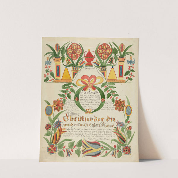 Baptismal Certificate by Ralph Atkinson