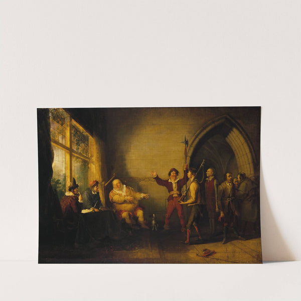 Bardolph and Falstaff putting Wart through the drill (1827) by John Cawse