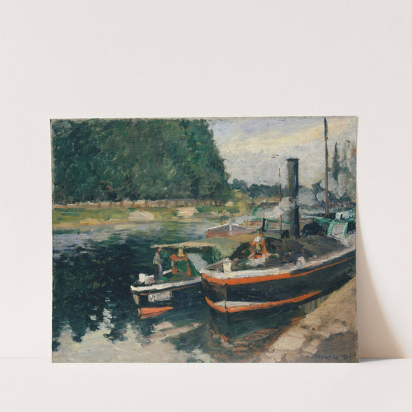 Barges at Pontoise (1876) by Camille Pissarro