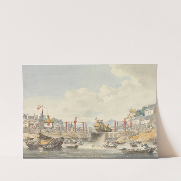 Barges of the Embassy Being Raised from One Canal to Another on Their Way from Han-Tcheou-Foo to Tchu-San, 16 November 1793 by William Alexander