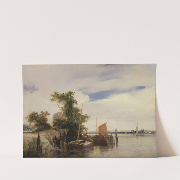 Barges on a River by Richard Parkes Bonington