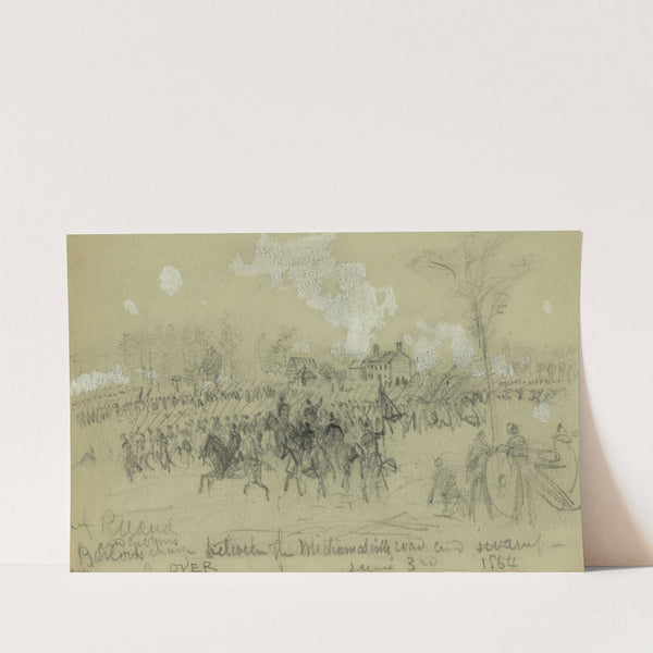 Barlow and Gibbons charge between the Mechanicsville road and swamp, June 3rd, 1864 by Alfred Rudolph Waud