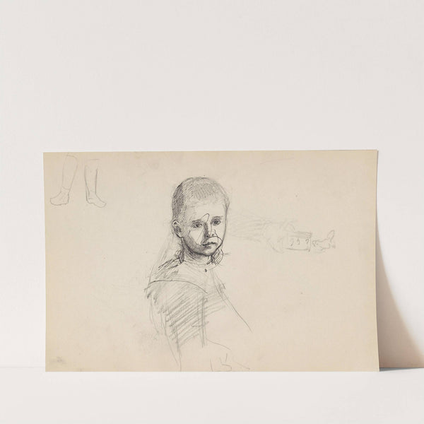 Barneportrett; riss av ben; riss by Signe Scheel