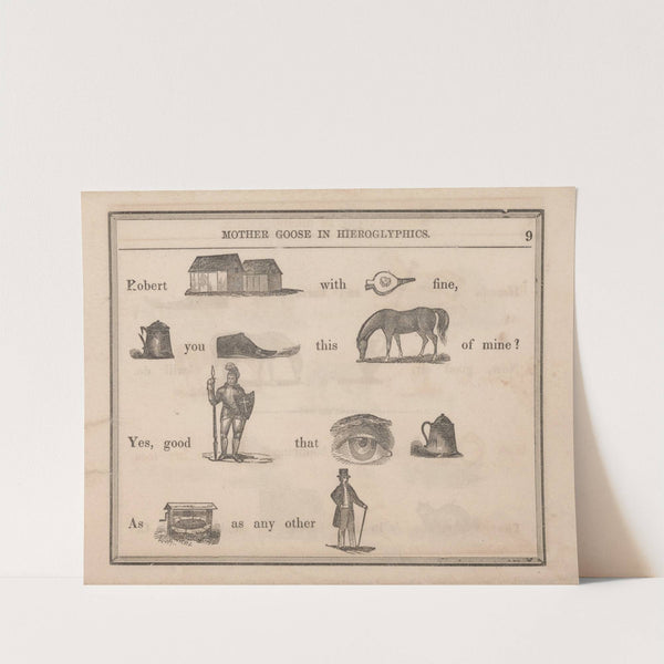 Barns, Bellows, Can, Shoe, Horse, Sir, Eye, Can, Well, Man (1855) by Sherman & Co.