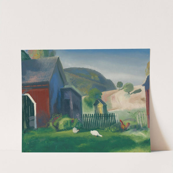 Barnyard And Chickens (1924) by George Wesley Bellows