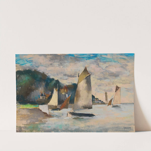 Barques sortants et rentrants du port d'Honfleur by Paul-Elie Gernez