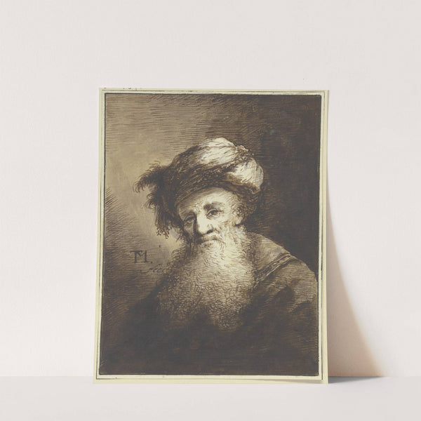 Bärtiger Mann mit einem Turban by Johann Georg Trautmann