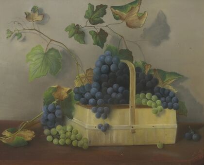 Basket of Grapes with Leafy Vines — size preview