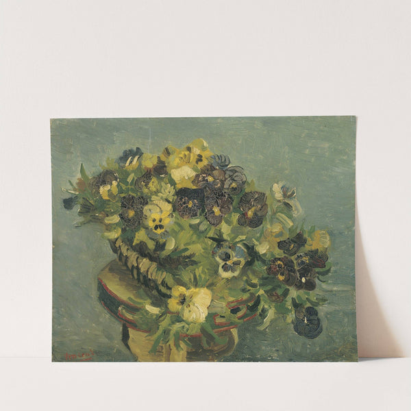 Basket of pansies on a small table (1887) by Vincent van Gogh