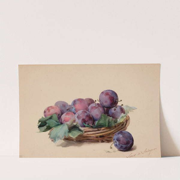 Basket of Plums by Louis Marie De Schryver