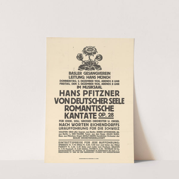 Basler Gesangverein – Hans Pfitzner – Von deutscher Seele – Romantische Kantate (1926) by Burkhard Mangold