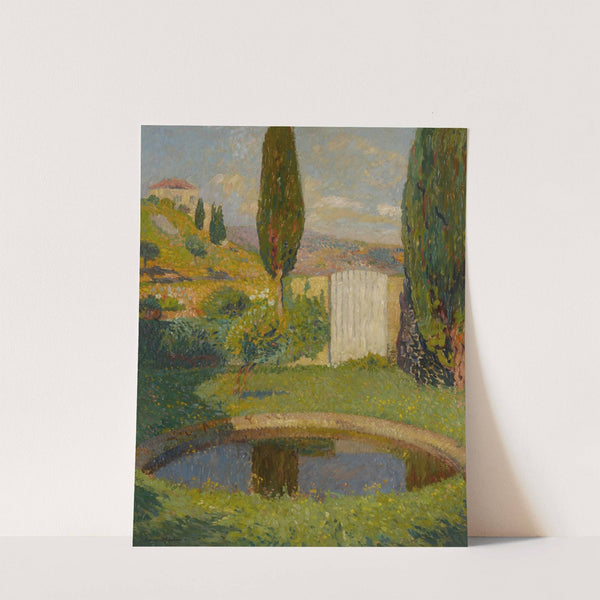 Bassin ouest du Parc de Marquayrol avec vue sur l’atelier d’Henri Martin by Henri Martin