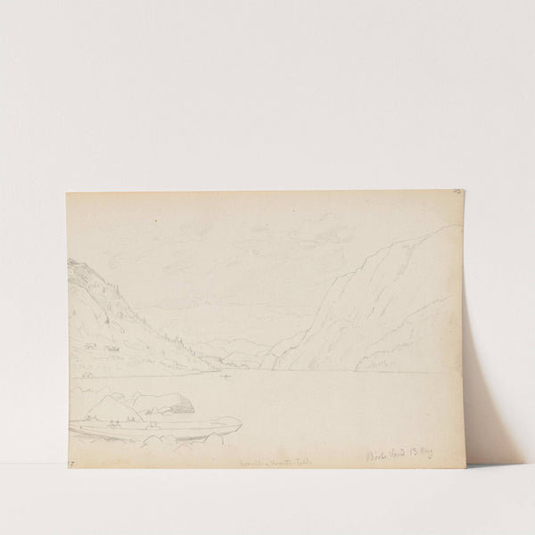 Båt på stranden, Byrtevatn by Hans Gude