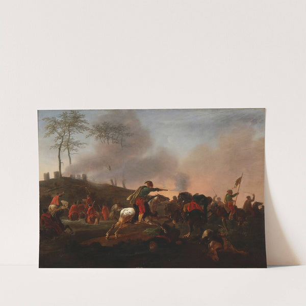 Bataillesceneri med kosakker i kamp by Christian David Gebauer