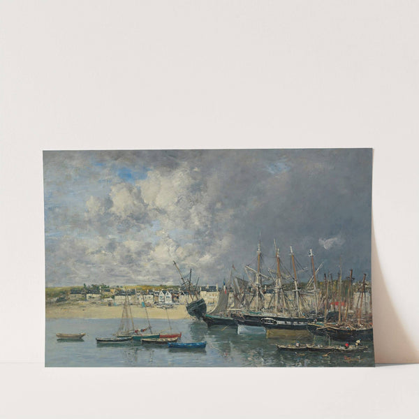 Bateaux À L’ancre Dans Le Port, Portrieux (1873) by Eugène Boudin