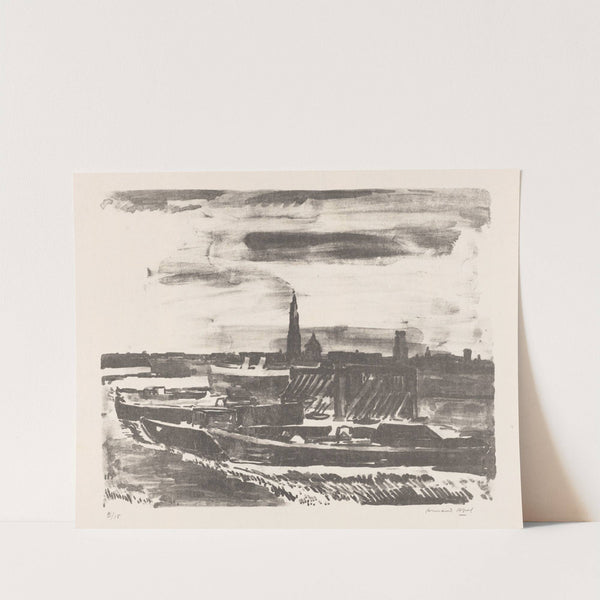 Bateaux à quai à Anvers (20th Century) by Armand Apol