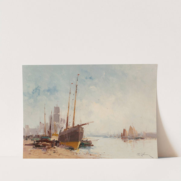 Bateaux au port by Eugène Galien-Laloue