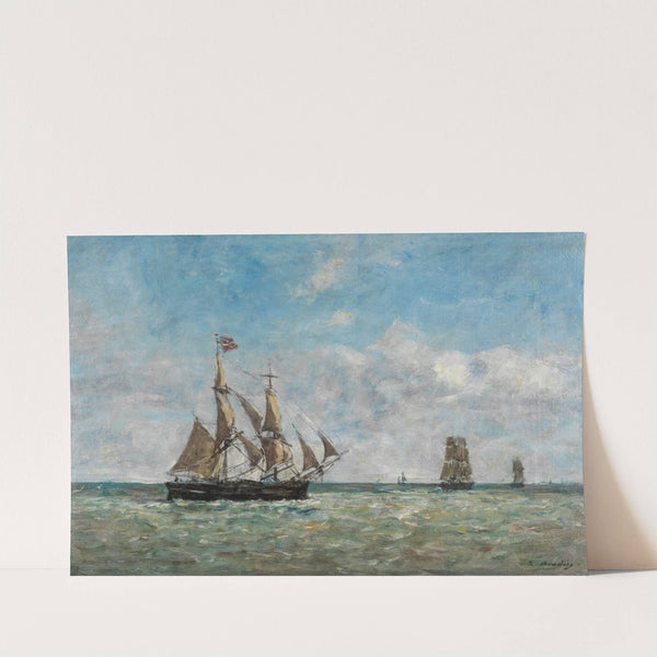Bateaux de pêche devant Trouville by Eugène Boudin