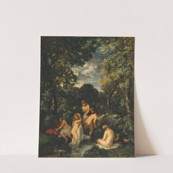 Bathers in a forest stream by Narcisse-Virgile Diaz de La Peña