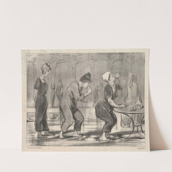 Bathers series, between dives (1847) by Honoré Daumier