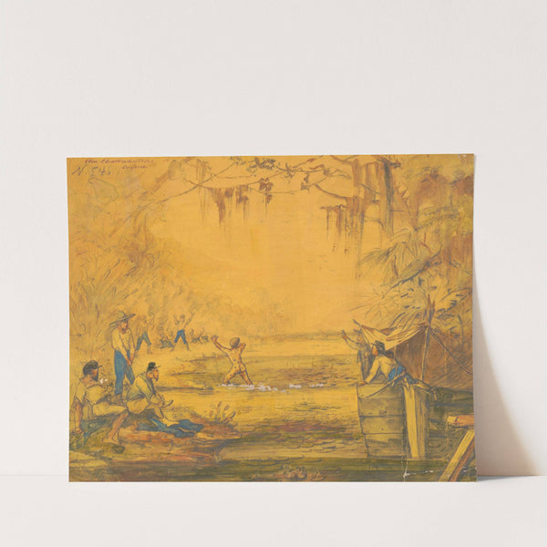 Bathing in Chattahouchee River, Georgia, with difficulty, July 1864 by Adolph Metzner