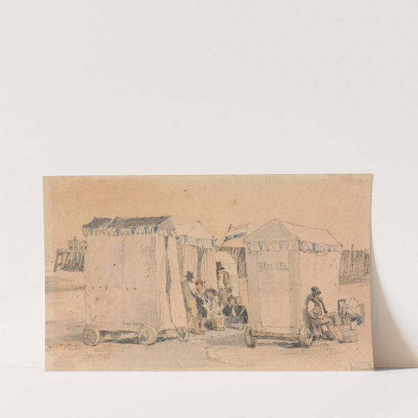 Bathing Tents on the Beach, Ostend by Samuel Prout