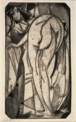 Bathing Woman and Servant (1917)