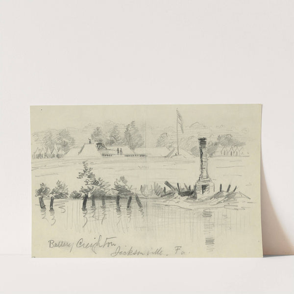 Battery Creighton. Jacksonville, Fa. by Alfred Rudolph Waud