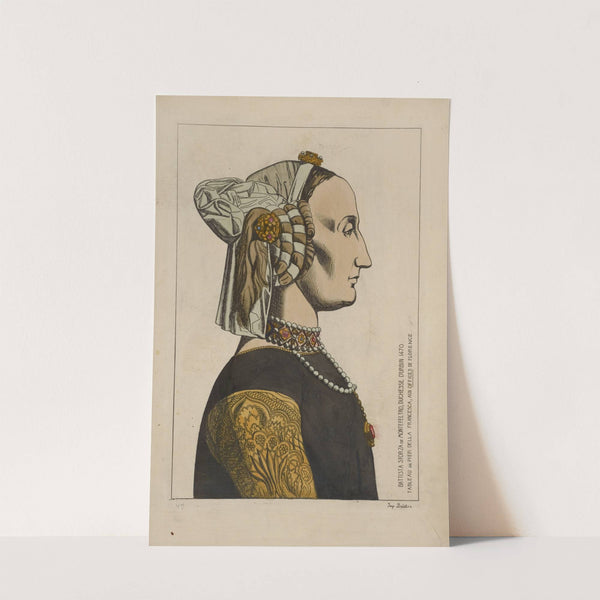 Battista Sforza de Montefeltro, duchesse D'Urbin. 1470. Tableau de Pier Della Francesca, aux offices de Florence. by Raphaël Jacquemin