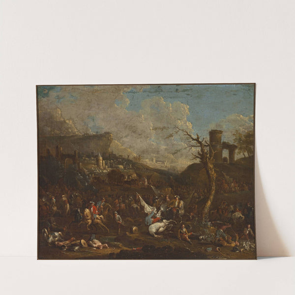 Battle near a port by Arnold Frans Rubens