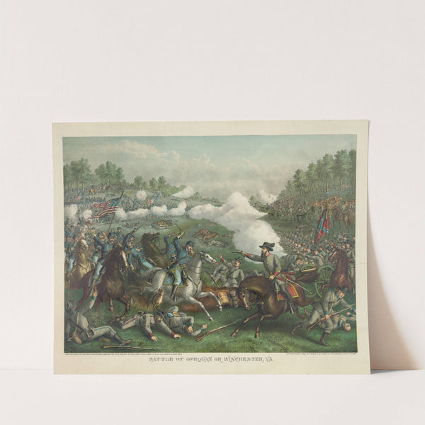Battle of Opequan or Winchester, Va.–Sept. 19′ 1864 (1893) by Kurz & Allison