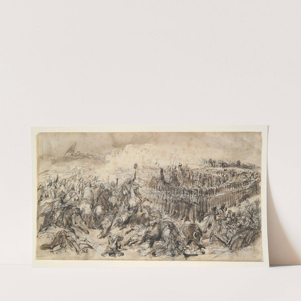 Battle Scene (Study for The 2nd Light Cavalry withstanding the onslaught of the Arabs) by Denis Auguste Marie Raffet