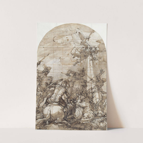 Battle Scene with the Appearance of the Angel of Victory by Giulio Benso